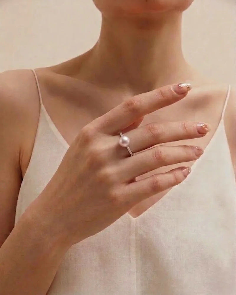 9-9.5mm Freshwater Adjustable Pearl Ring