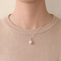 9-9.5mm White Edison Pearl Pendant Necklace Single Round Freshwater Pearl
