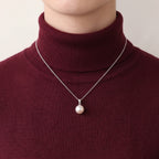 925 Sterling Silver 9–9.5mm White Edison Freshwater Pearl Pendant Necklace