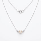 925 Sterling Silver 7-7.5mm Japanese Akoya Pearl Pendant Necklace for Women