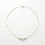 925 Sterling Silver 3-Pearl Station Choker Necklace for Women