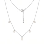 5–5.5mm Freshwater Pearl 925 Sterling Silver Station Necklace for Women