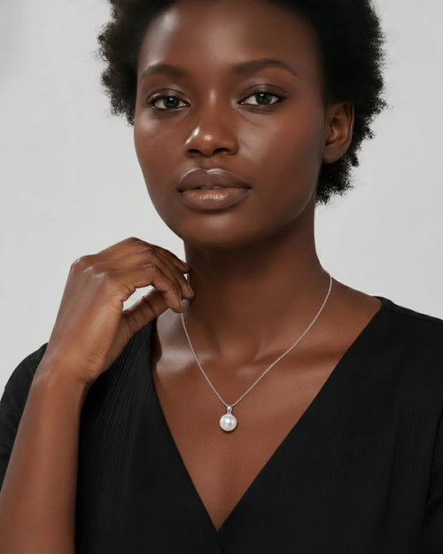 Aeliana - AAA Grade Round Freshwater Pearl Solitaire Pendant