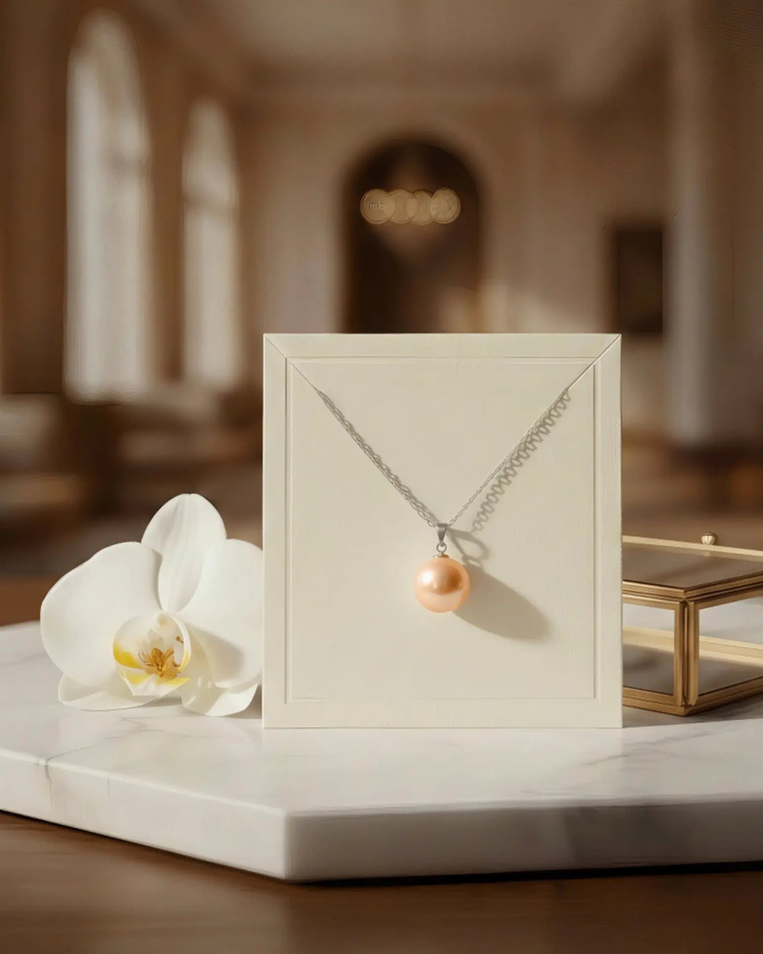 Aeliana - AAA Grade Round Freshwater Pearl Solitaire Pendant