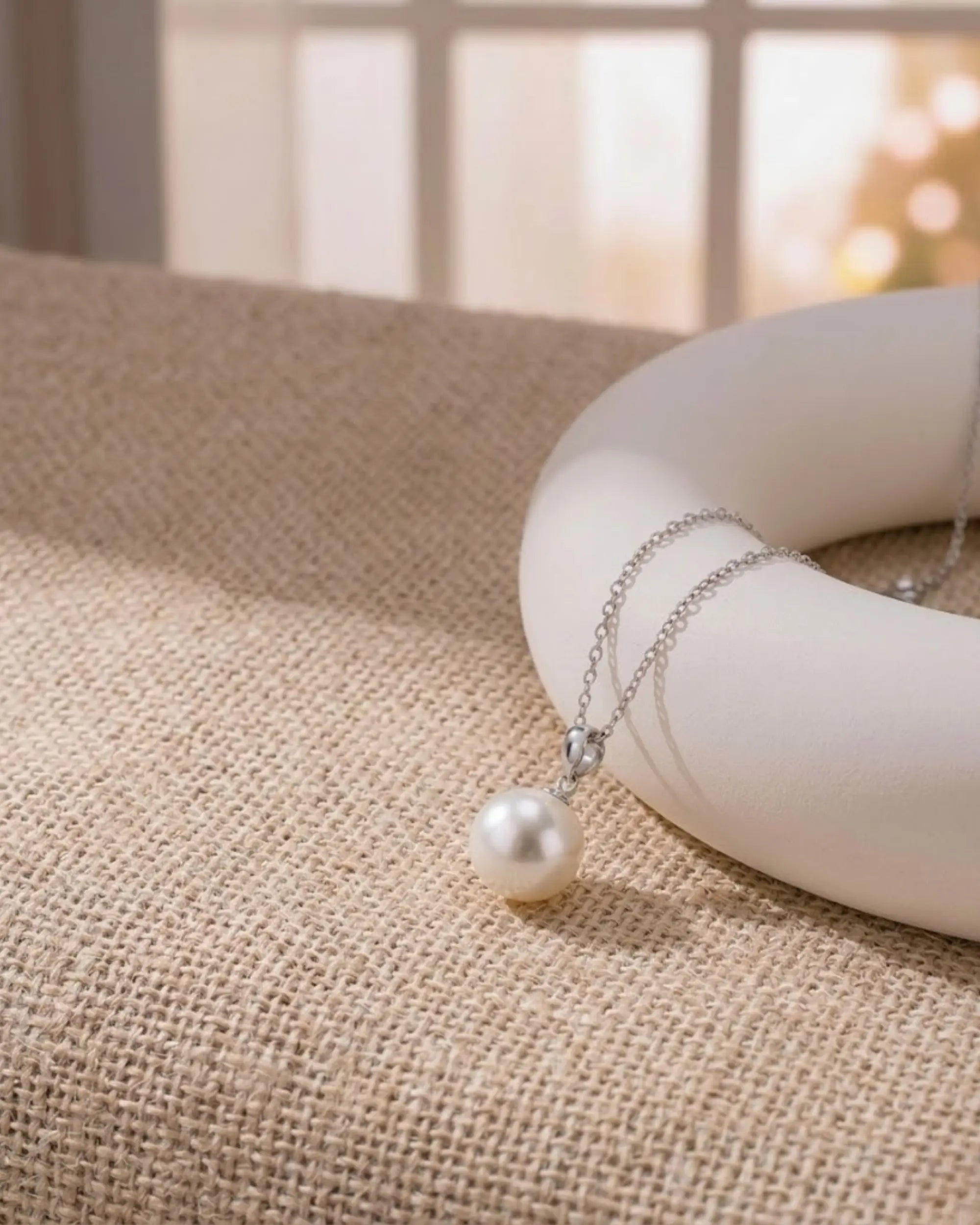 10-10.5mm White Edison Freshwater Pearl Pendant