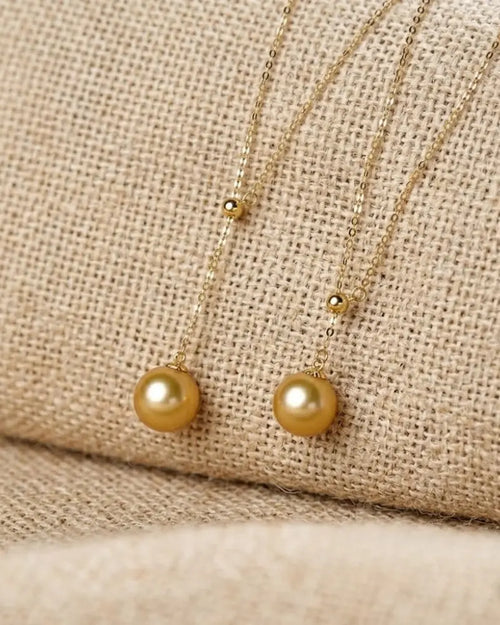 18K Gold South Sea Golden Y Pearl Pendant