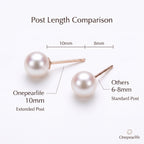 18K Solid Gold Freshwater Pearl Stud Earrings | 3-7.5mm Hypoallergenic Earrings