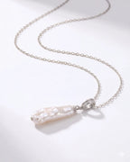 Unique Long Teardrop Baroque Pearl Pendant, Natural Large Pearl Necklace