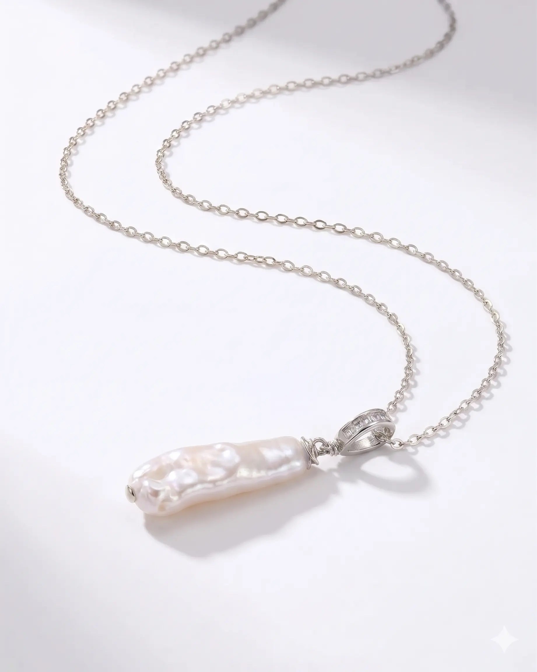 Unique Long Teardrop Baroque Pearl Pendant, Natural Large Pearl Necklace