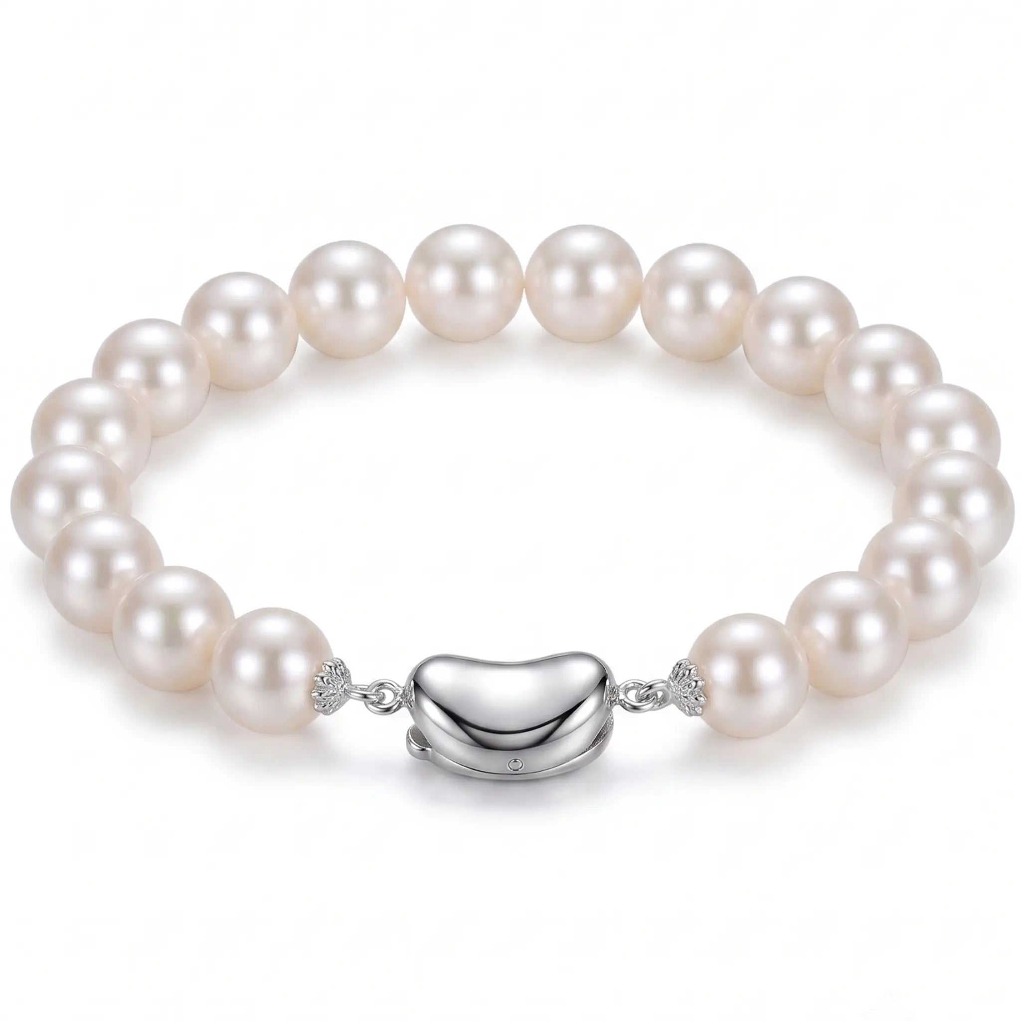Genuine Cultured 9-9.5mm White Freshwater Pearl Bracelet for Women