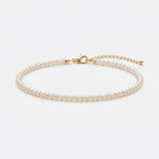 Skinny 3-3.5mm White Freshwater Pearl Bracelet in 18K Gold Vermeil for Women