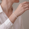 Skinny 3-3.5mm White Freshwater Pearl Bracelet in 18K Gold Vermeil for Women
