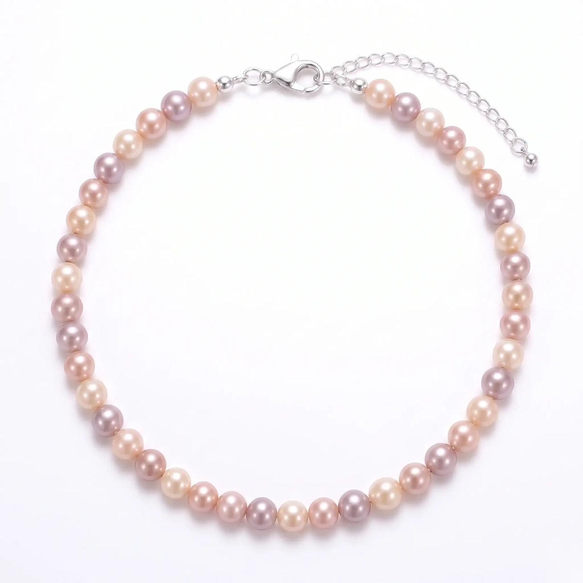 925 Sterling Silver 3-3.5mm Multicolor Freshwater Pearl Bracelet Dainty Pastel Pearl Jewelry for Women