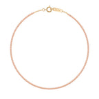 18K Solid Gold 2-2.5mm Petite Peach Pearl Choker Necklace