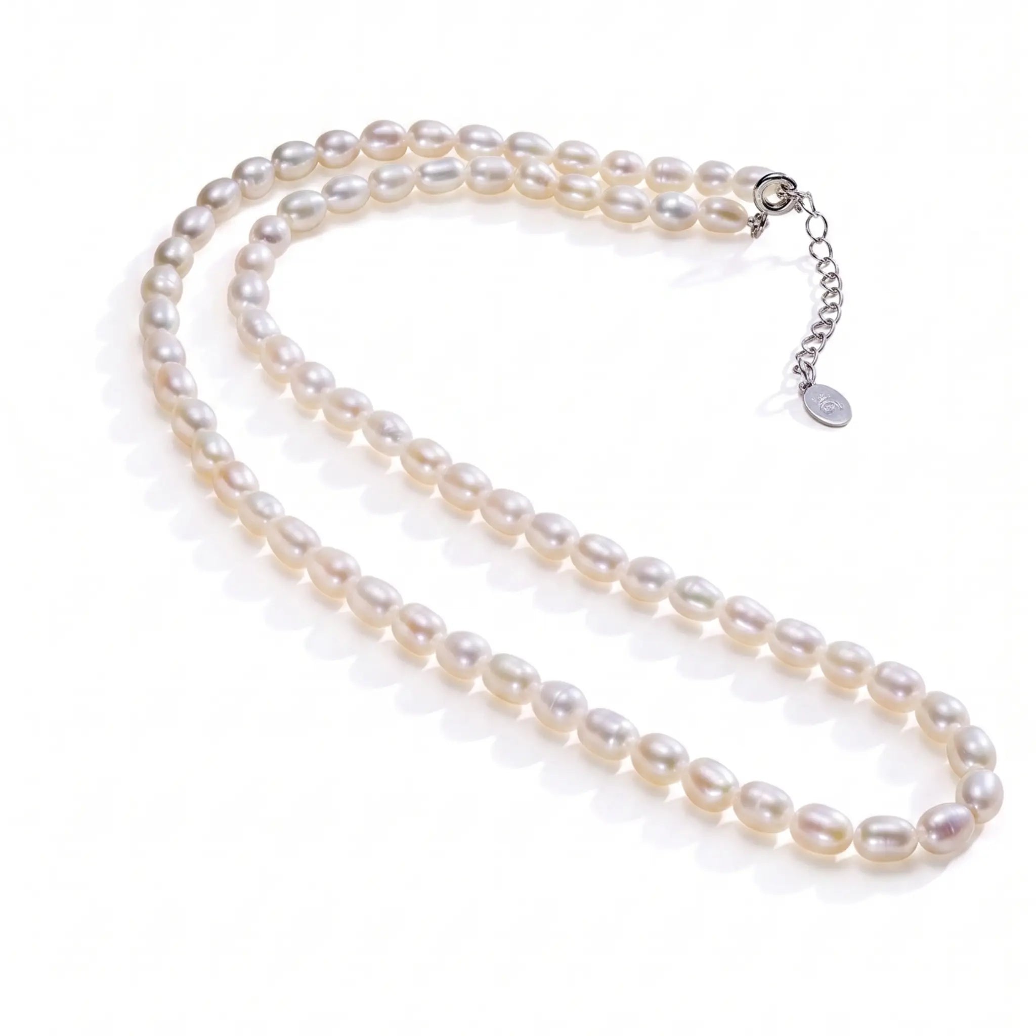 7-8mm Unique Natural Rice Freshwater Pearl Necklace