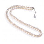 Bridal Freshwater Pearl Necklace, 7-8mm Unique Natural Rice Pearl Wedding Jewelry