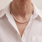 7-8mm Unique Natural Rice Freshwater Pearl Necklace