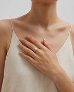 7-7.5mm White Janpanese Akoya Ring