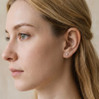 18K Solid Gold Japanese Akoya Pearl Stud Earrings （Hypoallergenic, 24/7 Wearable）