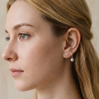 18K Solid Gold Japanese Akoya Pearl Stud Earrings （Hypoallergenic, 24/7 Wearable）