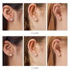 3-7.5mm 18K White Gold Japanese Akoya Pearl Stud Earrings