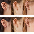 3-7.5mm 18K White Gold Japanese Akoya Pearl Stud Earrings