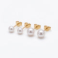 Solid 18K Gold Tiny Japanese Akoya Pearl Stud Earrings