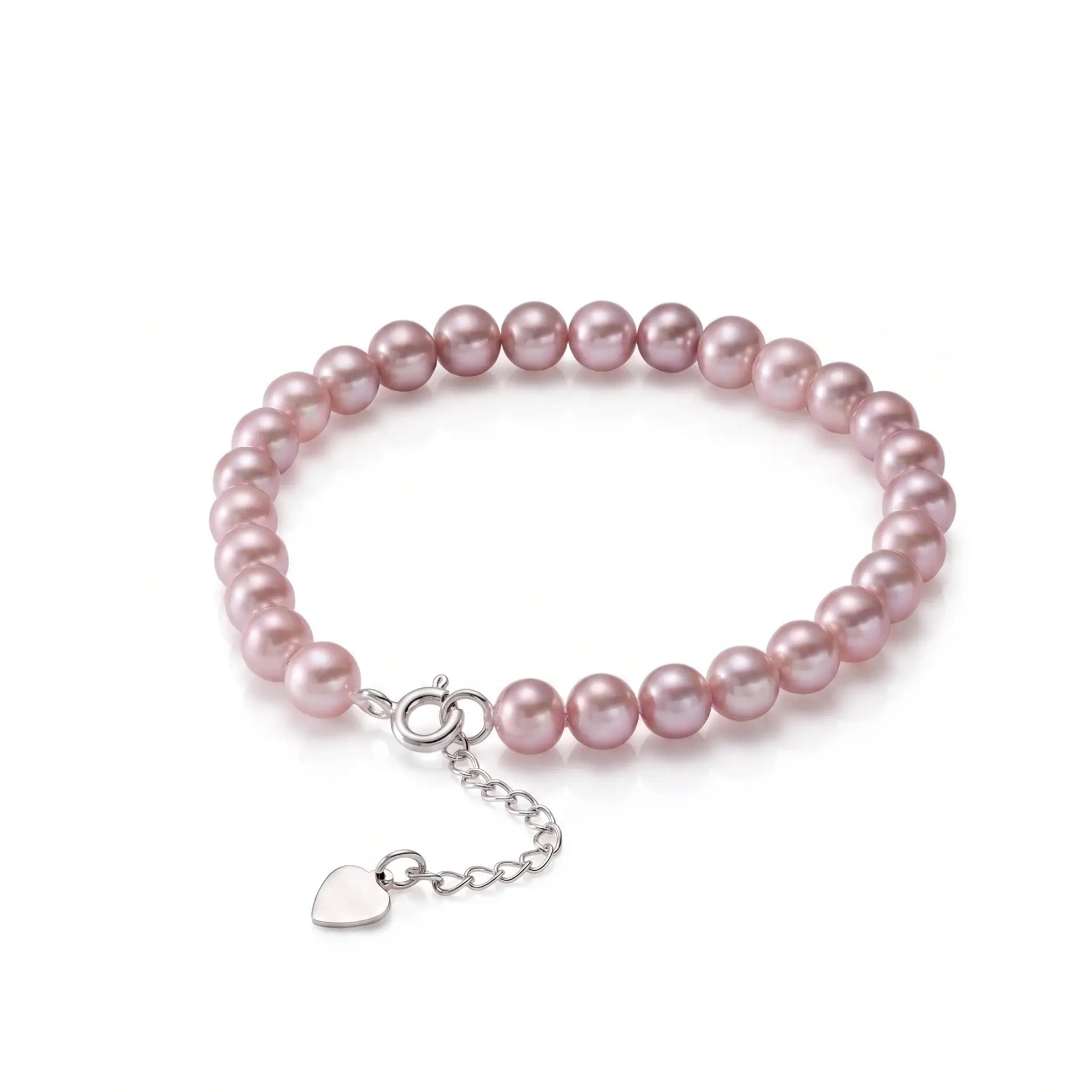 Real 7-7.5mm Purple Lavender Cultured Pearl Strand Bracelet