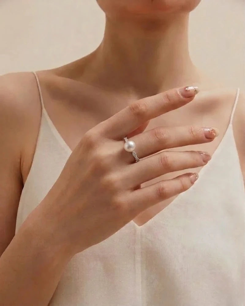 9-9.5mm White Freshwater Pearl Ring