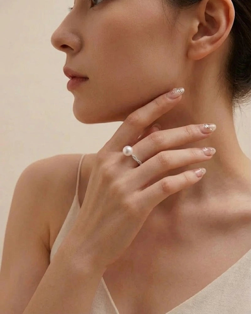 9-9.5mm White Freshwater Pearl Ring