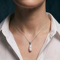 Unique Long Teardrop Baroque Pearl Pendant, Natural Large Pearl Necklace