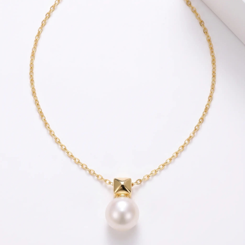 Minimalist 12mm-12.5mm Large Gold Teardrop Pearl Necklace