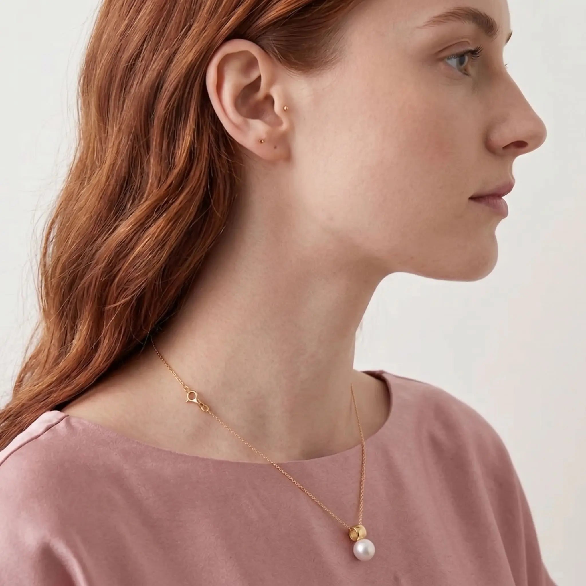 Minimalist 12mm-12.5mm Large Gold Teardrop Pearl Necklace