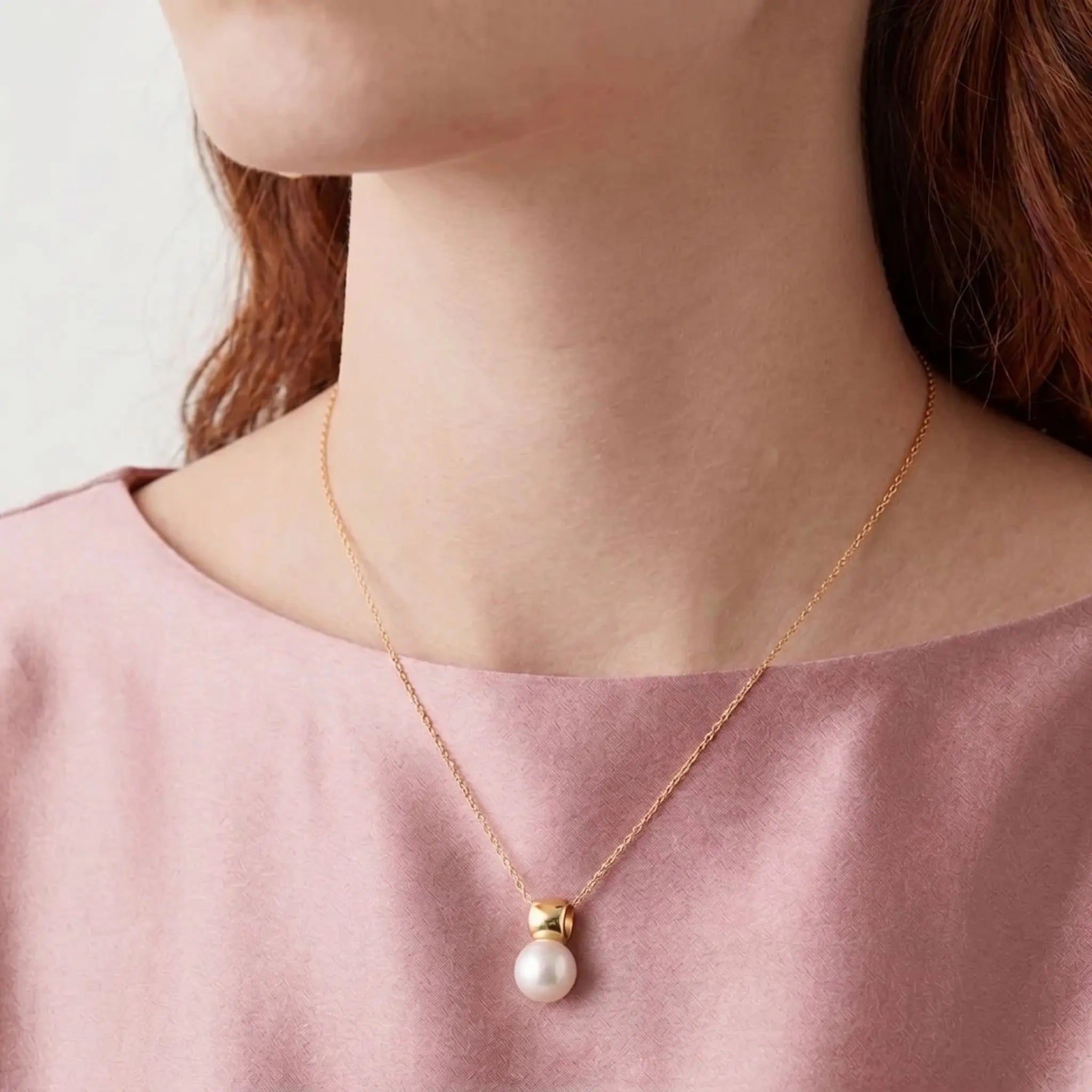 Minimalist 12mm-12.5mm Large Gold Teardrop Pearl Necklace