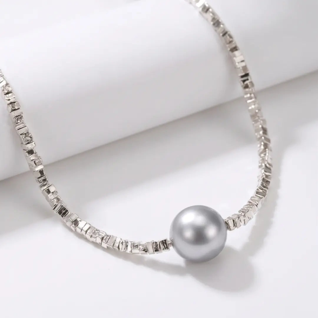 8-8.5mm Japanese Akoya Grey Blue Pearl Pendant