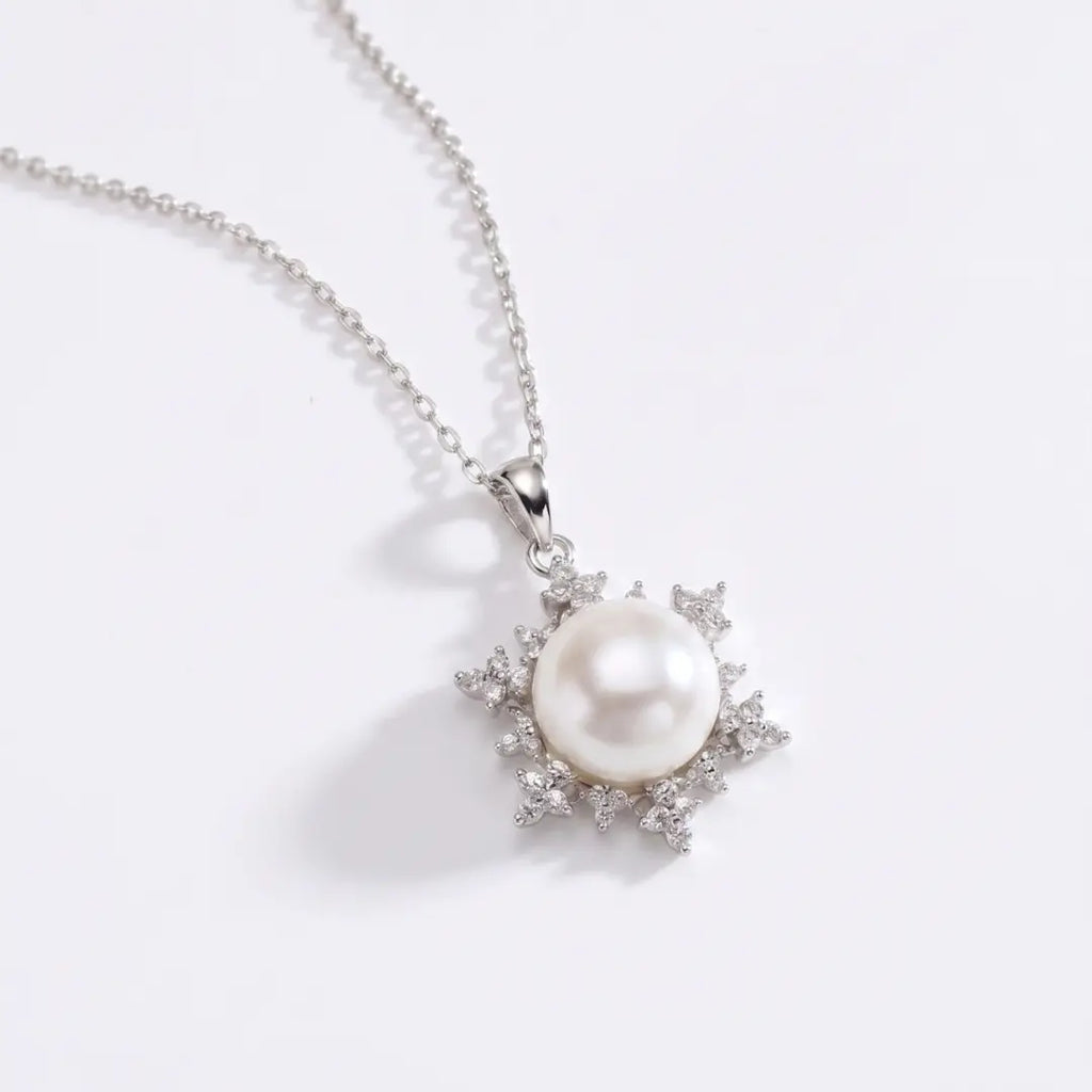 10-10.5mm Large White Pearl Pendant, Minimalist Freshwater Pearl Jewelry