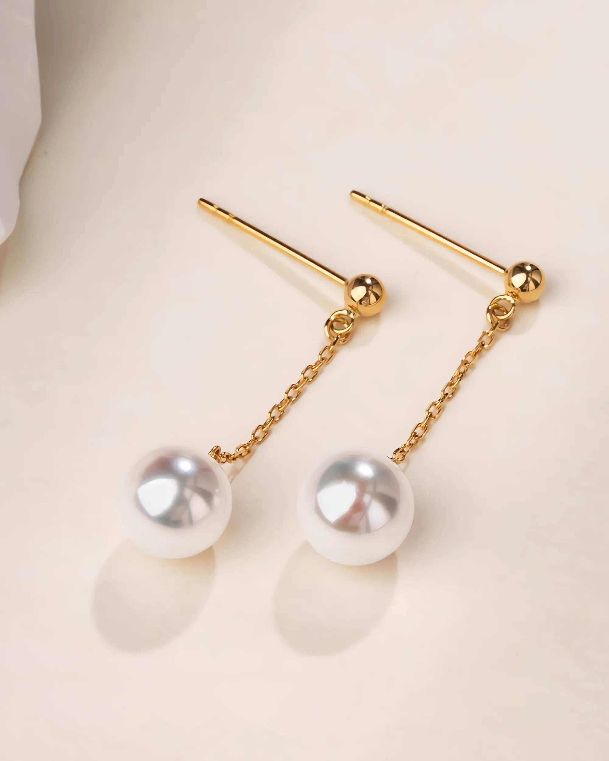 Alora – Premium Akoya Seawater Pearl Earrings | 6–7.5mm | 18K Solid Gold Studs & Drops