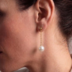 5-7.5mm Solid 18K Gold Japanese Akoya Pearl Threader Earrings