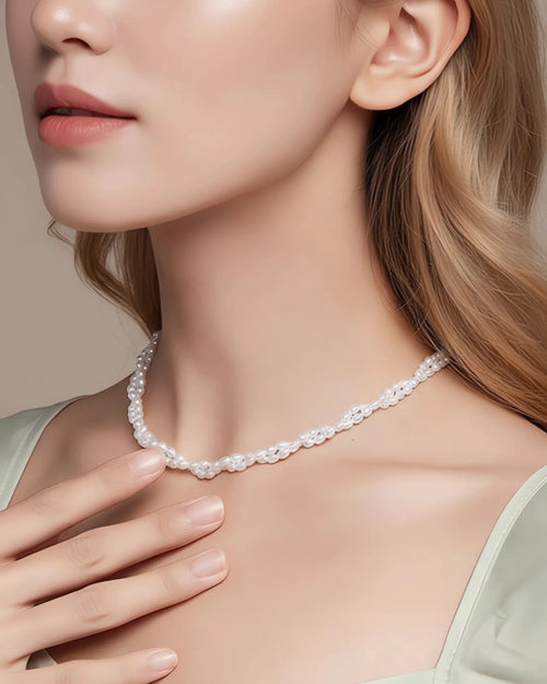 Amara - Vintage Style AAA Double Strand Natural Rice Pearl Necklace