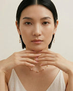 18K Gold Japanese Akoya Pearl Drop Earrings, 5-5.5mm Genuine White Pearls