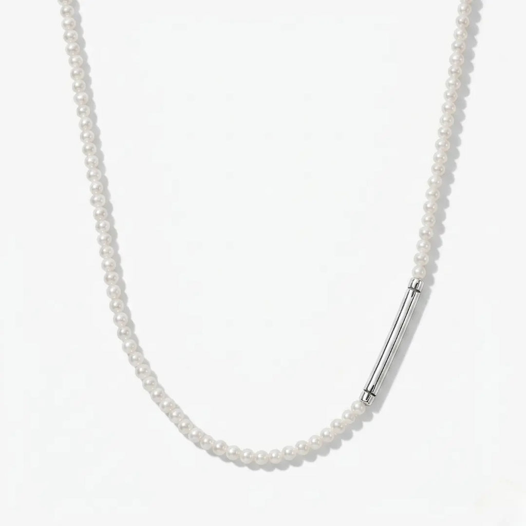 Sport-Friendly 2-3mm Baroque Pearl Necklace - Waterproof & Hypoallergenic Titanium