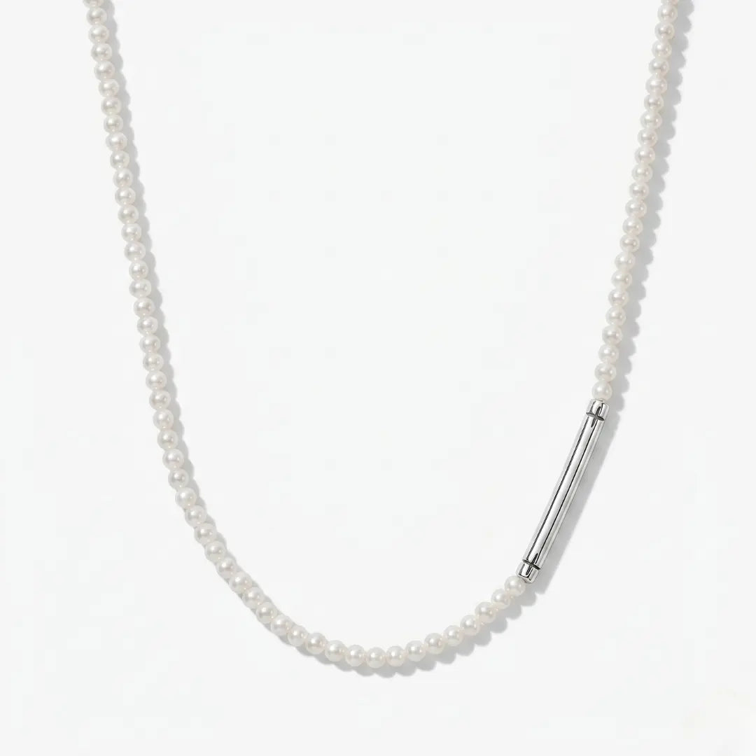 Sport-Friendly 2-3mm Baroque Pearl Necklace - Waterproof & Hypoallergenic Titanium