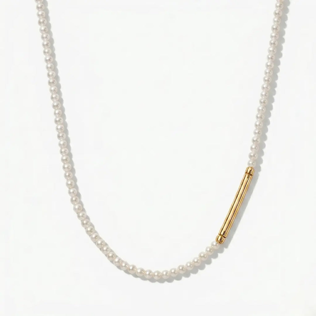Sport-Friendly 2-3mm Baroque Pearl Necklace - Waterproof & Hypoallergenic Titanium