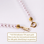 Skinny 18K Solid Gold 2-2.5mm Pearl Choker Necklace for Women