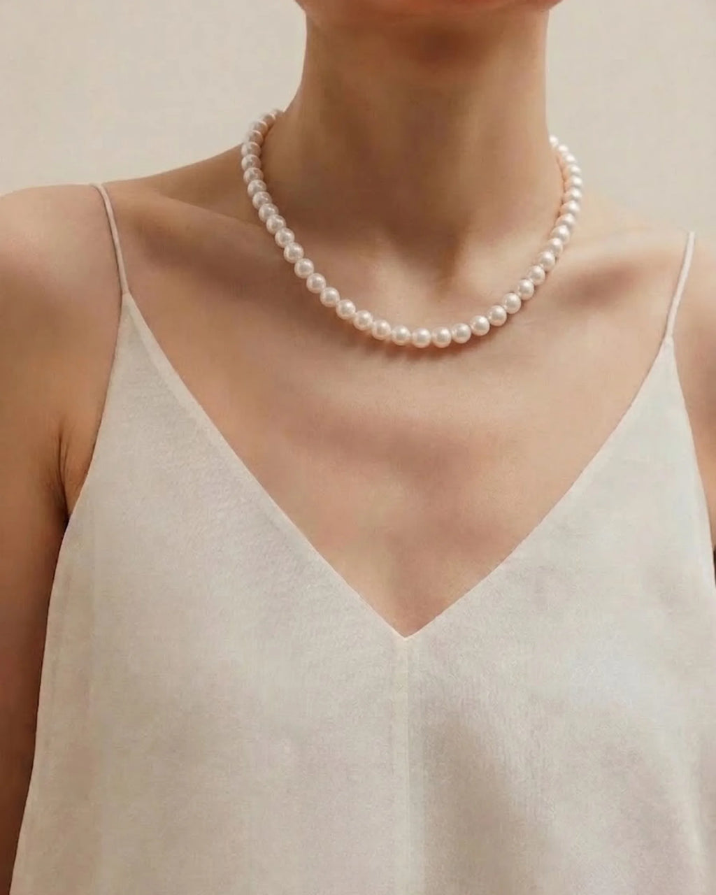 7-9.5mm White Freshwater Pearl Necklace
