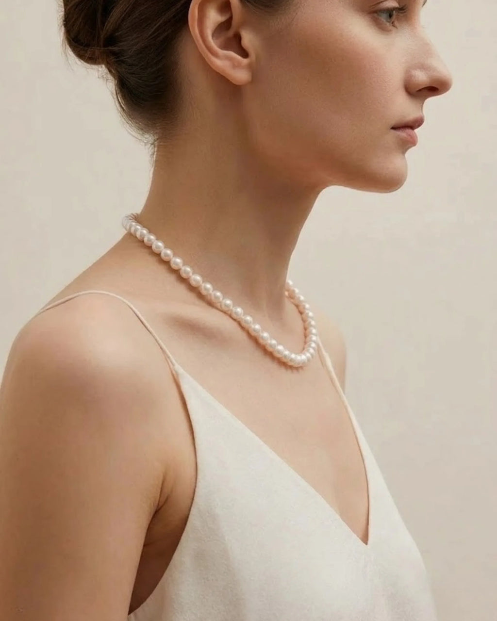 7-9.5mm White Freshwater Pearl Necklace