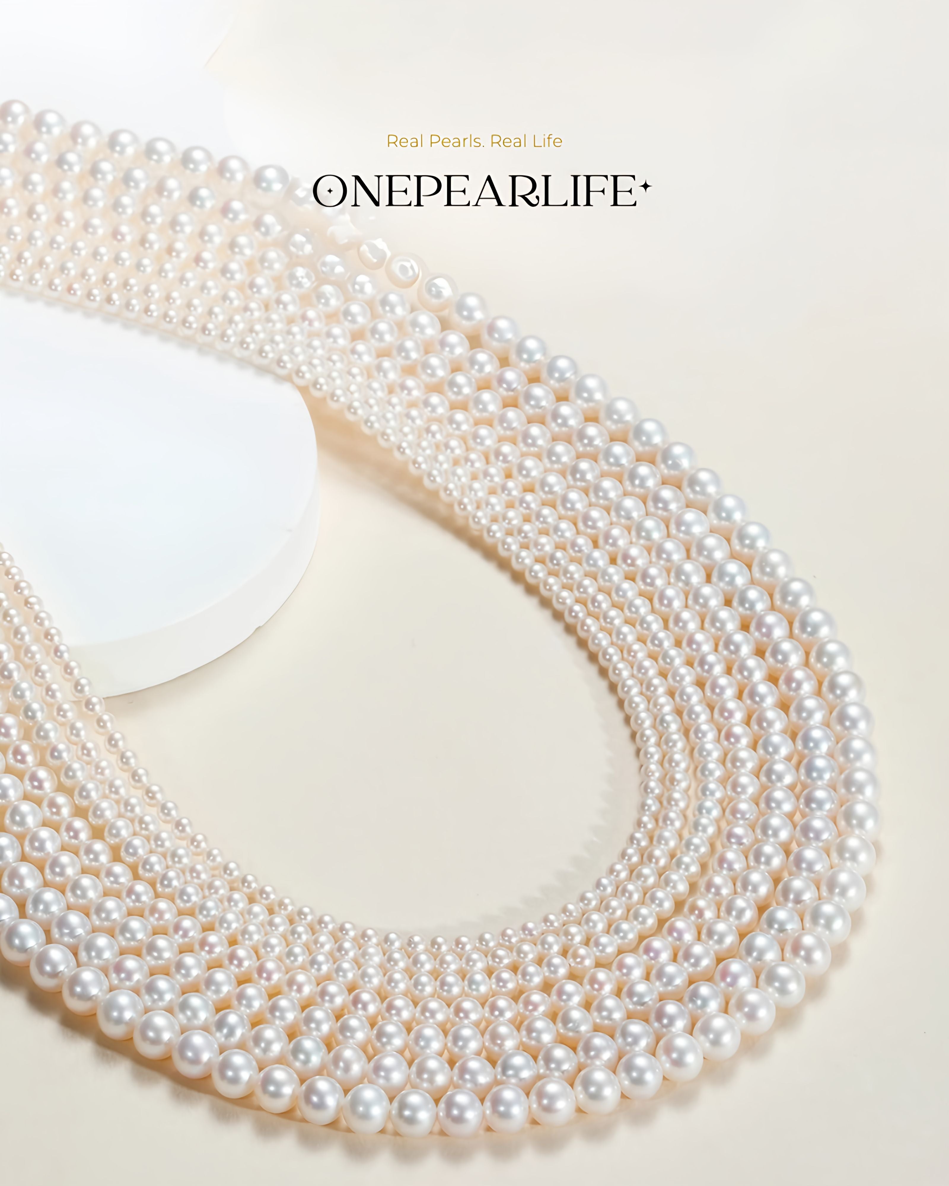 Aurina - AAA Tiny White Freshwater Pearls in 18K Solid Gold