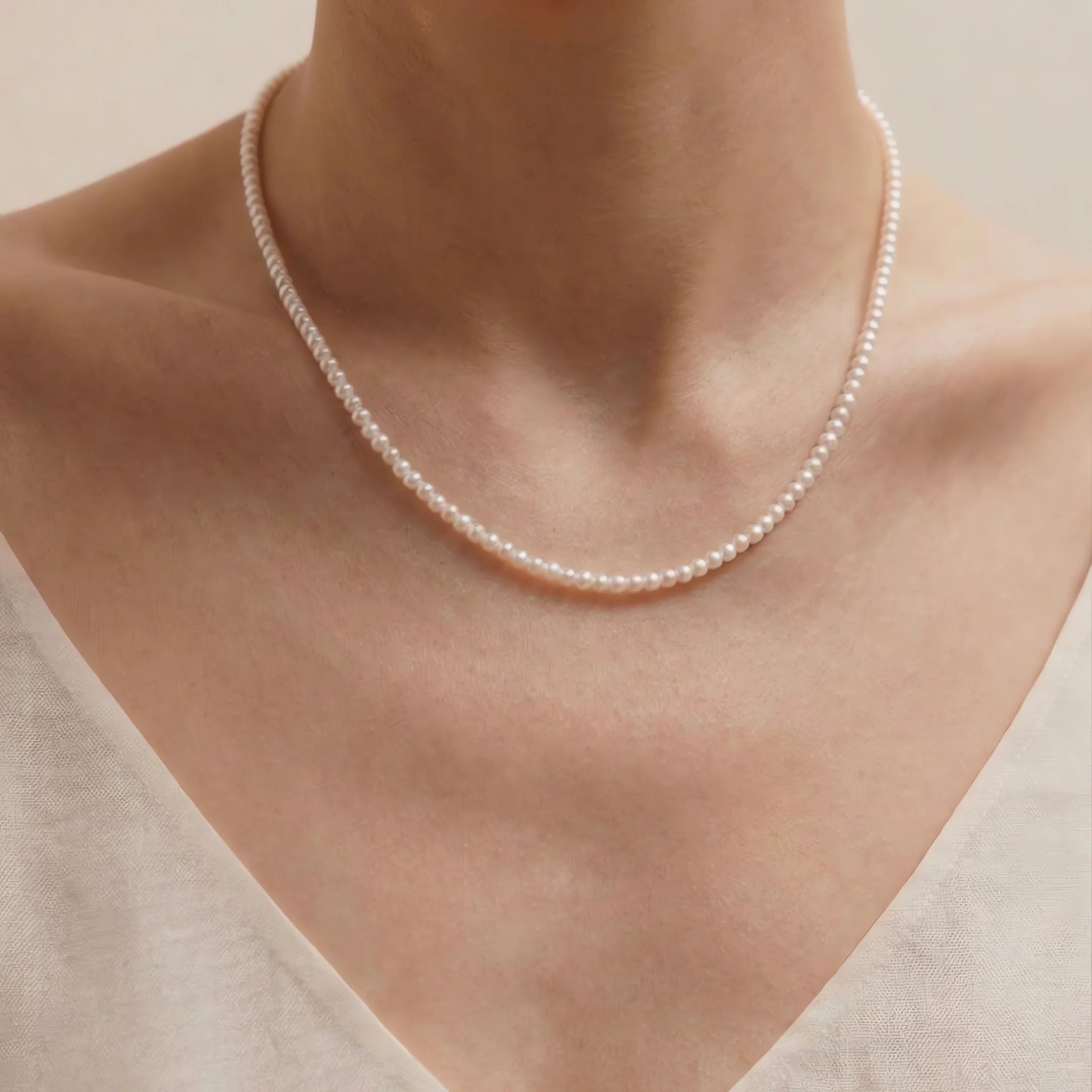4-6.5mm Versatile Layer White Freshwater Pearl Necklace