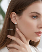 Aya – AAA+ Japanese Akoya White Pearl Stud Earrings | 4–7.5mm | 18K Solid Gold