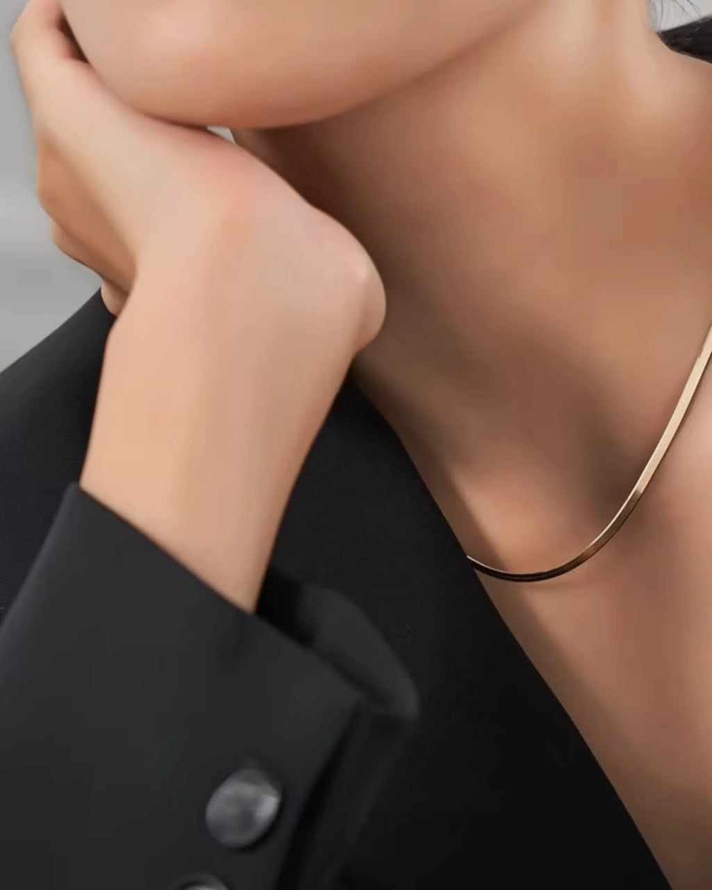 Boundaryless - AAA Natural Baroque Button Pearl & Layered Herringbone Necklace